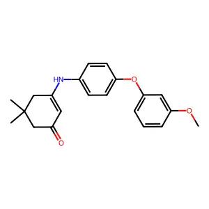 3-[4-(3-Methoxyphenoxy)anilino]-5,5-dimethylcyclohex-2-en-1-one structure