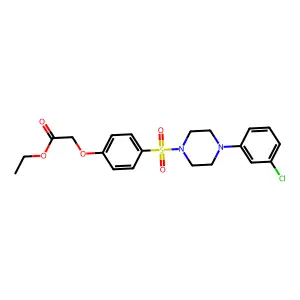 Ethyl (4-{[4-(3-chlorophenyl)-1-piperazinyl]sulfonyl}phenoxy)acetate structure