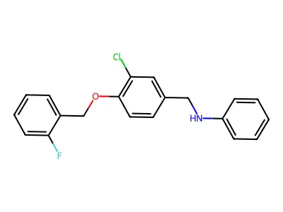 N-{3-chloro-4-[(2-fluorobenzyl)oxy]benzyl}-N-phenylamine structure