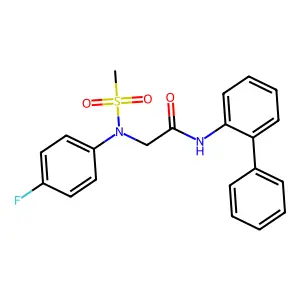 2-(4-fluoro-N-methylsulfonylanilino)-N-(2-phenylphenyl)acetamide structure