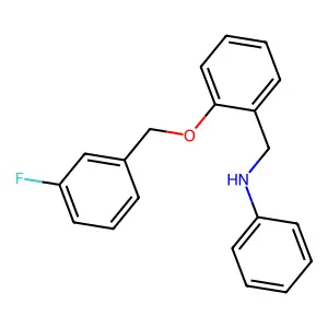 N-{2-[(3-fluorobenzyl)oxy]benzyl}aniline structure