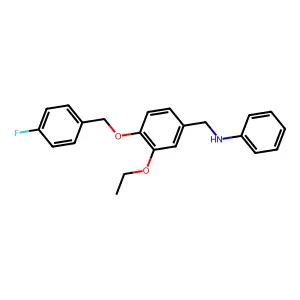 N-[[3-ethoxy-4-[(4-fluorophenyl)methoxy]phenyl]methyl]aniline structure