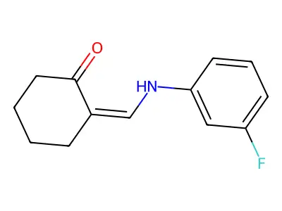 2-[(3-Fluoroanilino)methylene]cyclohexanone structure