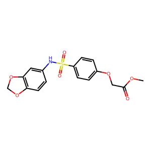 Methyl {4-[(1,3-benzodioxol-5-ylamino)sulfonyl]phenoxy}acetate structure