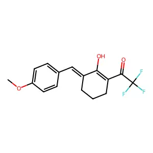 2-(4-Methoxybenzylidene)-6-(2,2,2-trifluoro-1-hydroxyethylidene)cyclohexanone structure