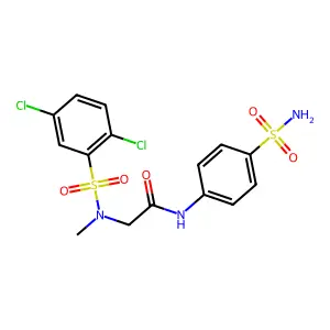 2-[(2,5-dichlorophenyl)sulfonyl-methylamino]-N-(4-sulfamoylphenyl)acetamide structure