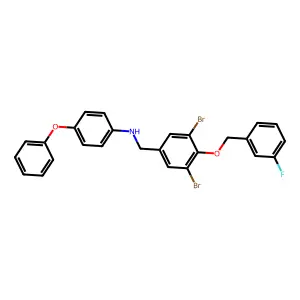 N-{3,5-dibromo-4-[(3-fluorobenzyl)oxy]benzyl}-N-(4-phenoxyphenyl)amine structure