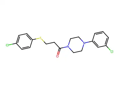 1-[4-(3-Chlorophenyl)piperazin-1-yl]-3-(4-chlorophenyl)sulfanylpropan-1-one structure