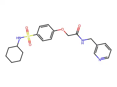 2-[4-(cyclohexylsulfamoyl)phenoxy]-N-(pyridin-3-ylmethyl)acetamide structure