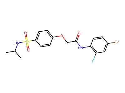 N-(4-bromo-2-fluorophenyl)-2-[4-(propan-2-ylsulfamoyl)phenoxy]acetamide structure