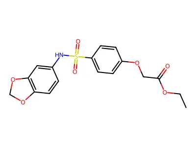 Ethyl {4-[(1,3-benzodioxol-5-ylamino)sulfonyl]phenoxy}acetate structure