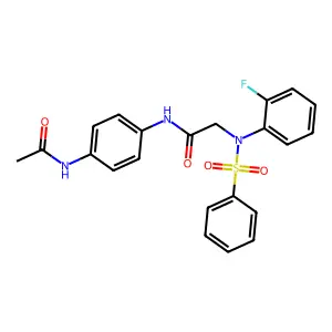 N-(4-acetamidophenyl)-2-[N-(benzenesulfonyl)-2-fluoroanilino]acetamide structure