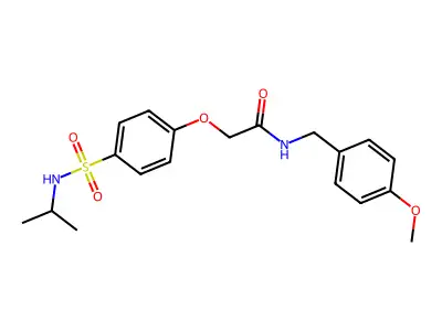 2-{4-[(isopropylamino)sulfonyl]phenoxy}-N-(4-methoxybenzyl)acetamide structure