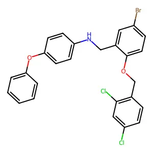 N-{5-bromo-2-[(2,4-dichlorobenzyl)oxy]benzyl}-N-(4-phenoxyphenyl)amine structure