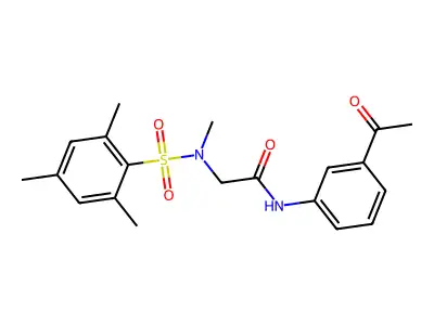 N-(3-acetylphenyl)-2-[methyl-(2,4,6-trimethylphenyl)sulfonylamino]acetamide structure