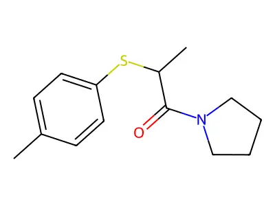 1-Methyl-2-oxo-2-(1-pyrrolidinyl)ethyl 4-methylphenyl sulfide structure