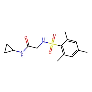 N-cyclopropyl-2-[(mesitylsulfonyl)amino]acetamide structure