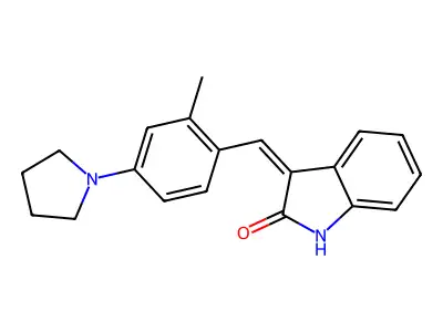 3-(2-Methyl-4-(pyrrolidin-1-yl)benzylidene)indolin-2-one structure