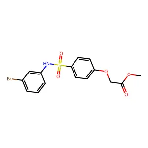Methyl {4-[(3-bromoanilino)sulfonyl]phenoxy}acetate structure
