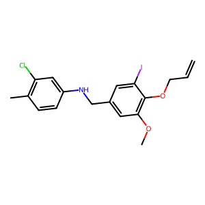 3-chloro-N-[(3-iodo-5-methoxy-4-prop-2-enoxyphenyl)methyl]-4-methylaniline structure