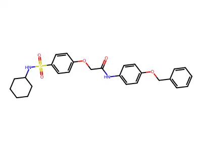 2-[4-(cyclohexylsulfamoyl)phenoxy]-N-(4-phenylmethoxyphenyl)acetamide structure
