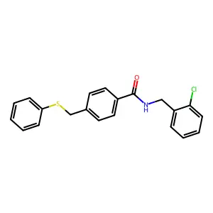 N-(2-chlorobenzyl)-4-[(phenylsulfanyl)methyl]benzamide structure