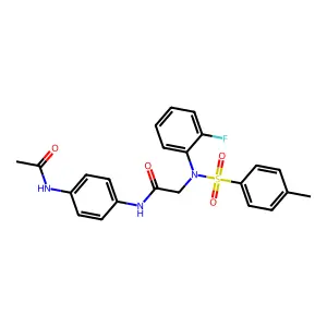 N-(4-acetamidophenyl)-2-(2-fluoro-N-(4-methylphenyl)sulfonylanilino)acetamide structure
