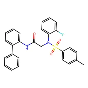 2-(2-fluoro-N-(4-methylphenyl)sulfonylanilino)-N-(2-phenylphenyl)acetamide structure