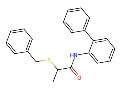 2-benzylsulfanyl-N-(2-phenylphenyl)propanamide structure