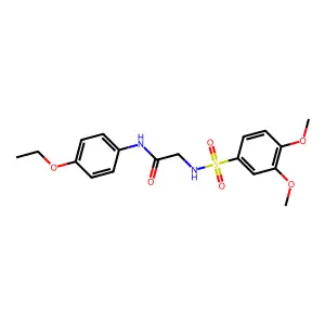 2-[(3,4-dimethoxyphenyl)sulfonylamino]-N-(4-ethoxyphenyl)acetamide structure