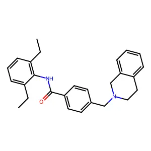 N-(2,6-diethylphenyl)-4-(3,4-dihydro-1H-isoquinolin-2-ylmethyl)benzamide structure