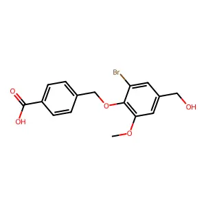 4-[[2-Bromo-4-(hydroxymethyl)-6-methoxyphenoxy]methyl]benzoic acid structure