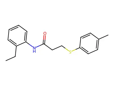 N-(2-ethylphenyl)-3-[(4-methylphenyl)sulfanyl]propanamide structure