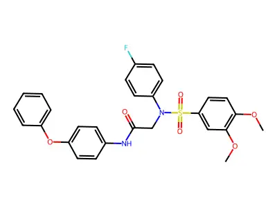 2-(N-(3,4-dimethoxyphenyl)sulfonyl-4-fluoroanilino)-N-(4-phenoxyphenyl)acetamide structure