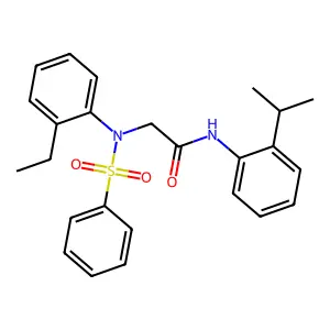 2-[N-(benzenesulfonyl)-2-ethylanilino]-N-(2-propan-2-ylphenyl)acetamide structure