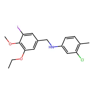 3-chloro-N-[(3-ethoxy-5-iodo-4-methoxyphenyl)methyl]-4-methylaniline structure