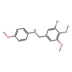 N-[(3-bromo-4,5-dimethoxyphenyl)methyl]-4-methoxyaniline structure