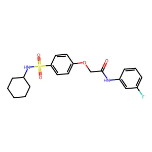 2-[4-(cyclohexylsulfamoyl)phenoxy]-N-(3-fluorophenyl)acetamide structure