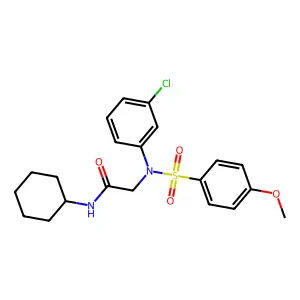 2-(3-chloro-N-(4-methoxyphenyl)sulfonylanilino)-N-cyclohexylacetamide structure