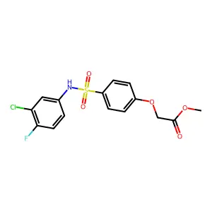 Methyl {4-[(3-chloro-4-fluoroanilino)sulfonyl]phenoxy}acetate structure