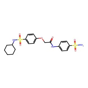 2-[4-(cyclohexylsulfamoyl)phenoxy]-N-(4-sulfamoylphenyl)acetamide structure