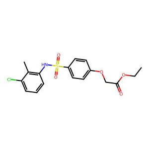 Ethyl {4-[(3-chloro-2-methylanilino)sulfonyl]phenoxy}acetate structure