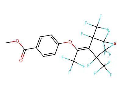 METHYL 4-{[1,1,1,4,5,5,5-HEPTAFLUORO-3-(1,1,1,2,3,3,3-HEPTAFLUOROPROPAN-2-YL)-4-(TRIFLUOROMETHYL)PENT-2-EN-2-YL]OXY}BENZOATE structure