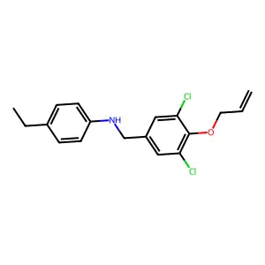 N-[4-(allyloxy)-3,5-dichlorobenzyl]-N-(4-ethylphenyl)amine structure
