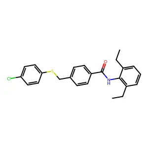 4-[(4-chlorophenyl)sulfanylmethyl]-N-(2,6-diethylphenyl)benzamide structure