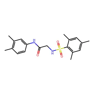 N-(3,4-dimethylphenyl)-2-[(2,4,6-trimethylphenyl)sulfonylamino]acetamide structure