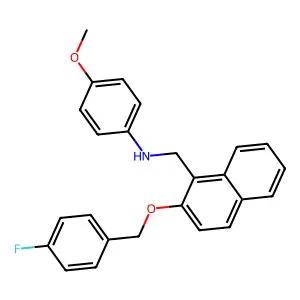 N-({2-[(4-fluorobenzyl)oxy]-1-naphthyl}methyl)-N-(4-methoxyphenyl)amine structure