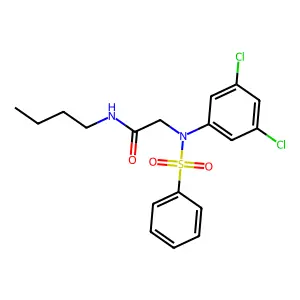 N-butyl-2-[3,5-dichloro(phenylsulfonyl)anilino]acetamide structure