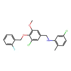 5-chloro-N-{3-chloro-4-[(2-fluorobenzyl)oxy]-5-methoxybenzyl}-2-methylaniline structure
