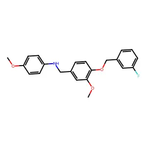 N-[[4-[(3-fluorophenyl)methoxy]-3-methoxyphenyl]methyl]-4-methoxyaniline structure